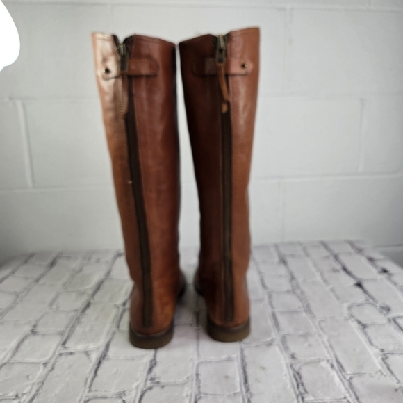 Madewell Sidney brown tall leather low heel equestrian riding boots - Picture 6 of 11